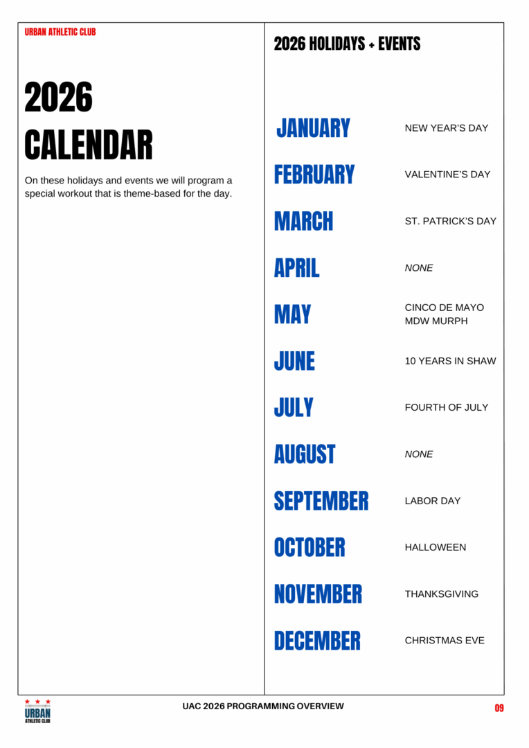 AMPLIFY: The 2026 Annual Plan 3 2026 Calendar